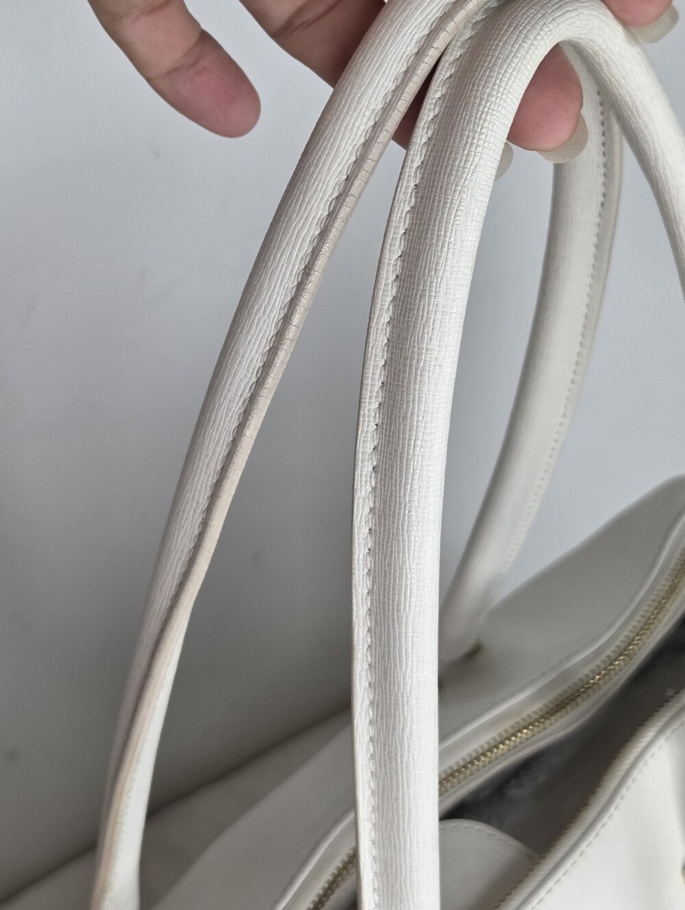 Furla Ivory Top-Handle Tote with Gold Accents - Picture 12 of 14